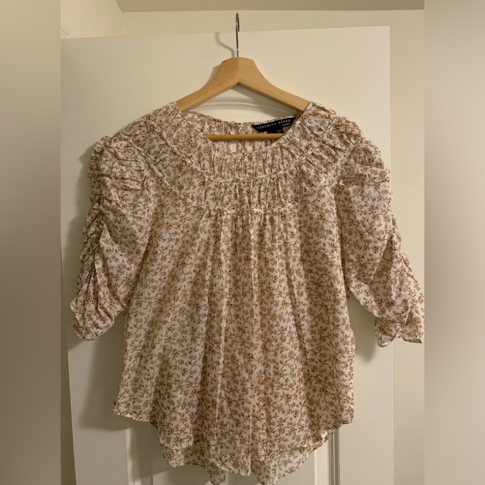 Veronica Beard Women’s Bocke Floral Blouse Off Multi-color size L
